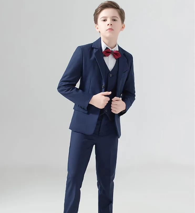 Bloem Jongens Pak Voor Bruiloften Kids Prom Party Smoking Formele Blazer Kinderen Dag Pinao Prestaties Kostuum Schooluniform 2-16T