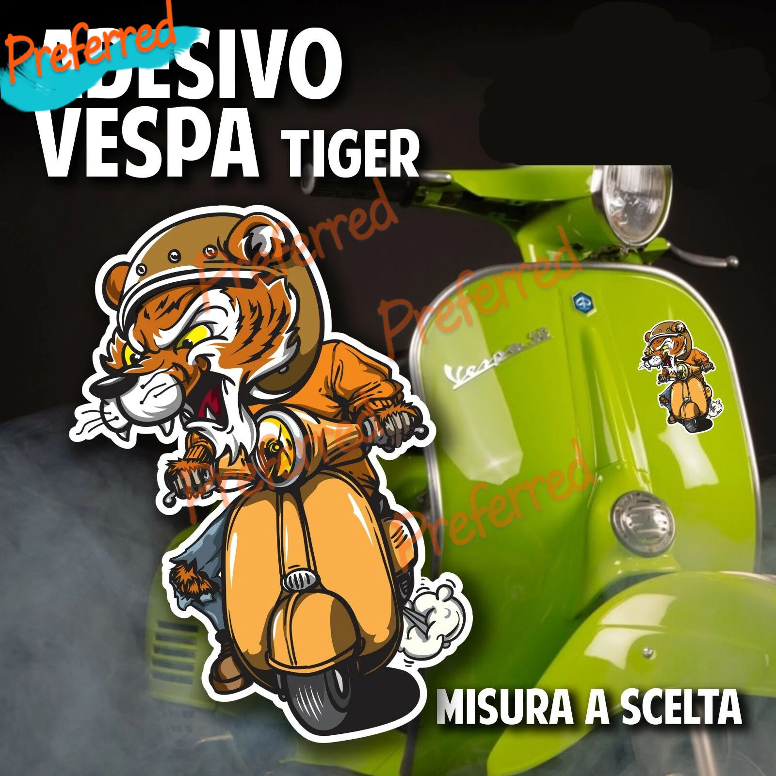 Adhesive sticker vespa tiger tiger motorcycle scooter piaggio 125 250 500 GTX