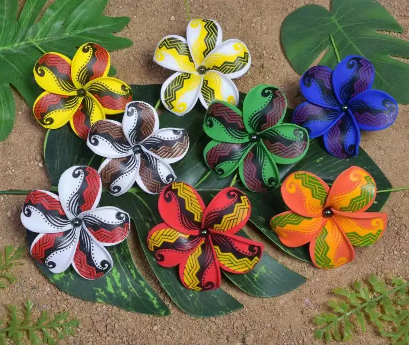 

MIXED COLORS Free Shipping 80pcs/lot F1174-1 9CM Foam Tiare Hair Pick W BLACK Shell Pearl Hawaii Tropical Flower Accessories