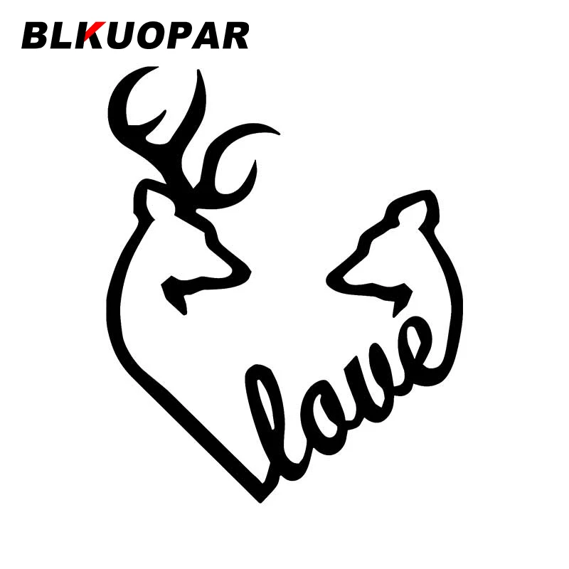 BLKUOPAR for Browning Buck and Doe Love Heart Car Stickers Sunscreen Decals Fashionable Vinyl Material Waterproof Suitcase Decor