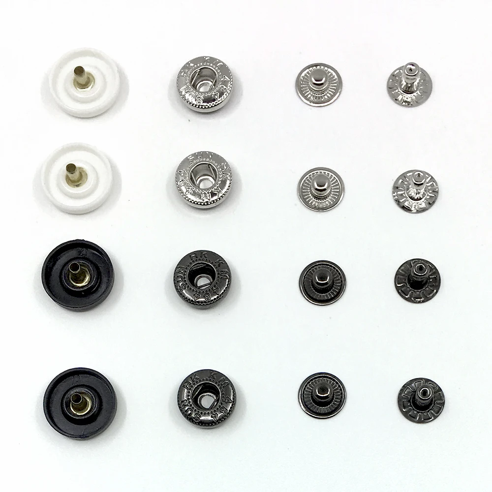 50sets Snaps top cover Black and white nylon material Buttons Plastic snaps button Rivet Button accessories T3T5 T8 button