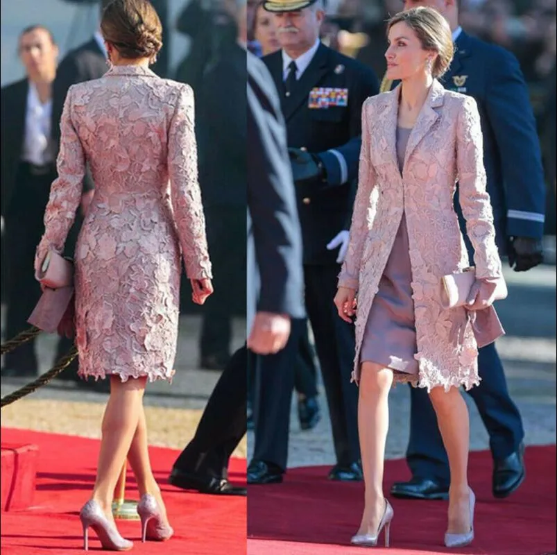 Vestidos morados para madre de la novia, traje de 2 piezas, manga larga, Apliques de encaje, vestidos de noche hasta la rodilla, vestido de invitados de boda