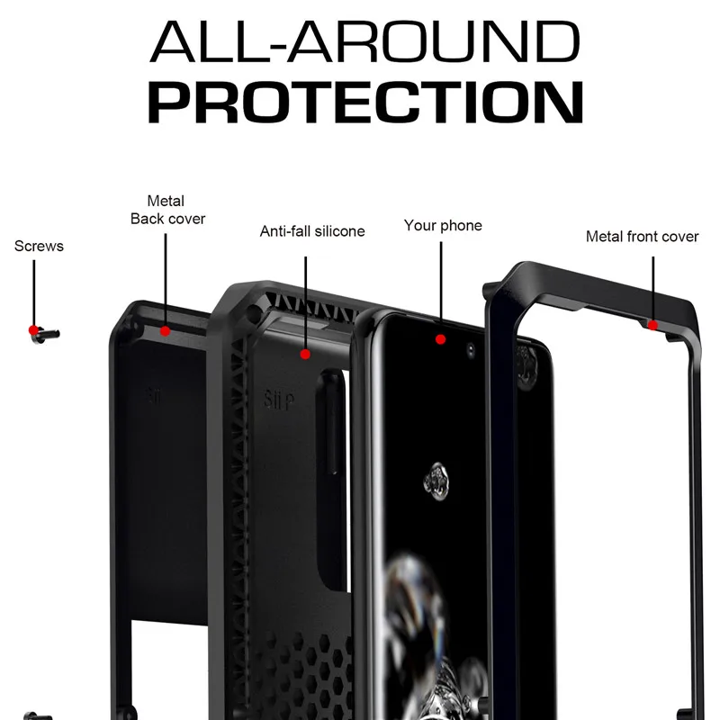 Armor Heavy Duty Protection Case for Samsung Galaxy S21 S20 S10 S9 S8 S10e S7 edge Note 8 9 10 Plus 20Ultra 360 Metal Tank Cover
