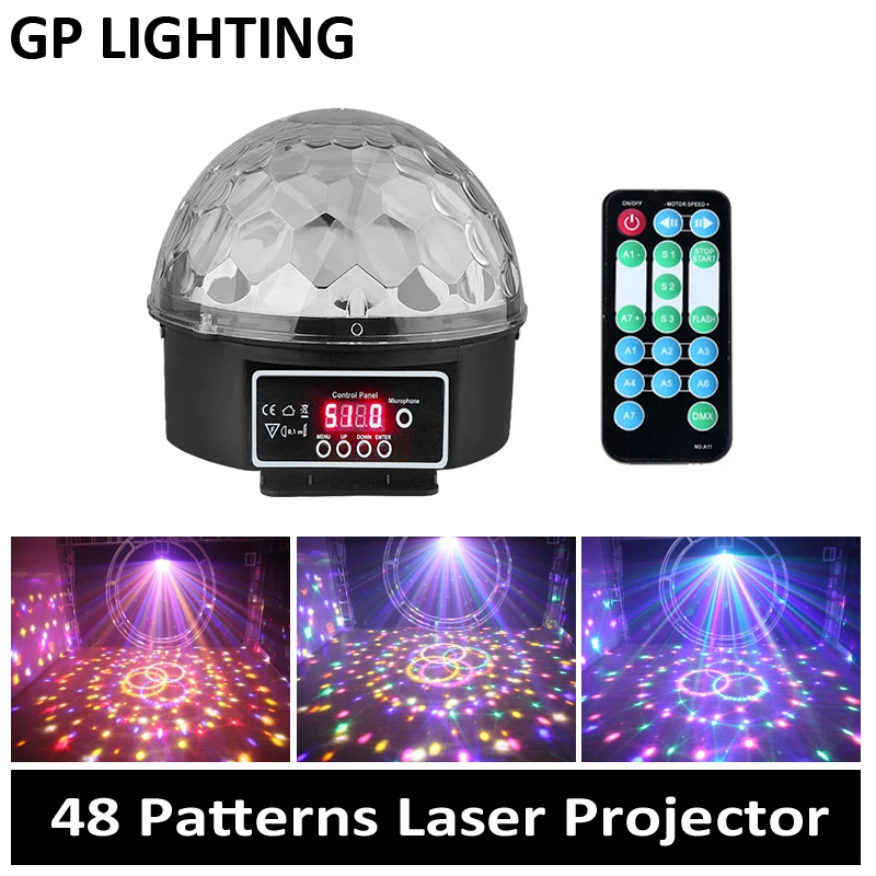 

Remoter control 9*1w colorful led crystal magic ball light for dj disco Sound activated christmas decoration lighting