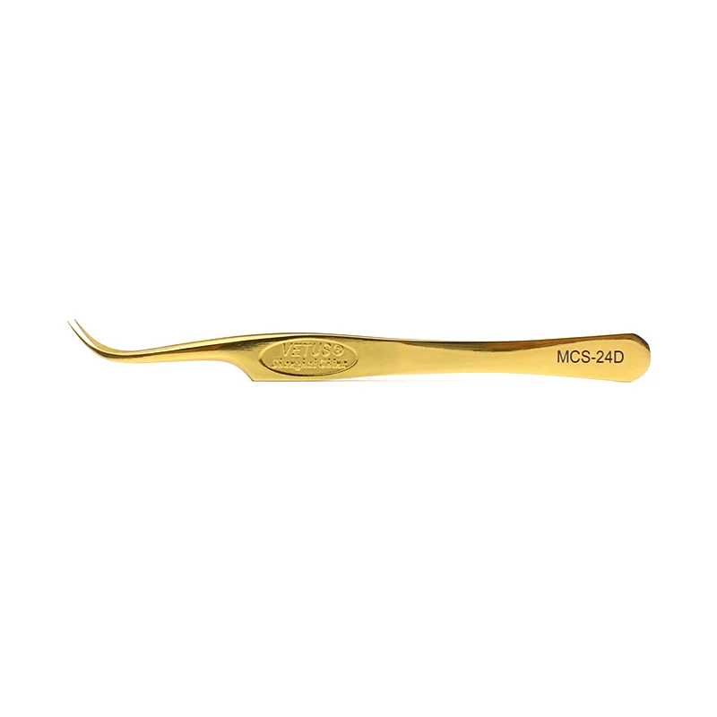 100% Vetus New Lettering Series Golden Tweezers Premium Beauty Makeup Tweezers For Build 3D 6D Eyelash