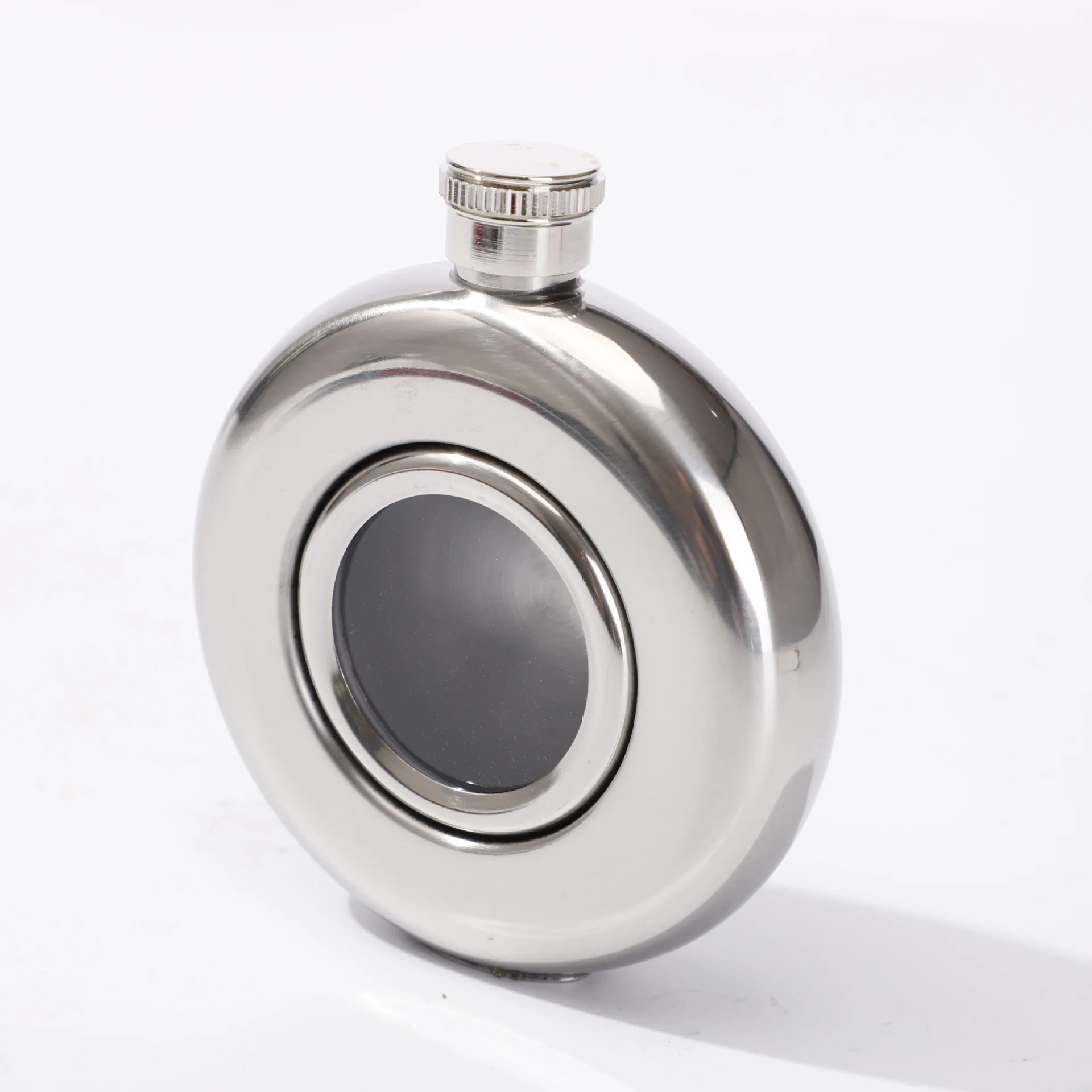 5oz Stainless Steel Hip Flask Whiskey Wine Bottle Alcohol Liquor Pocket Flagon Single Transparent Glass Window