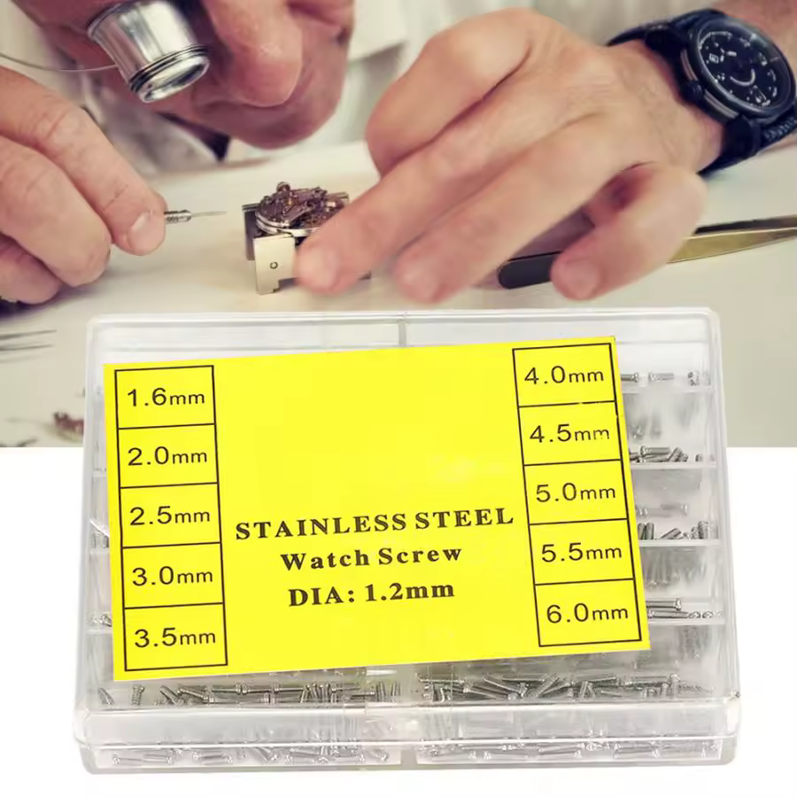 1.2mm Quality Metal Glasses Watch Repair Clock Screw Repairing Tool Accessory with Box Perfect Tools for Watchmaker