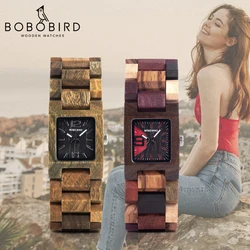 BOB BIRD - montre à quartz boisées pour femmes, petites montres pour femmes 25mm, montres bracelets à quartz couleur bois, meilleurs cadeaux pour petite amie dans une boîte en bois