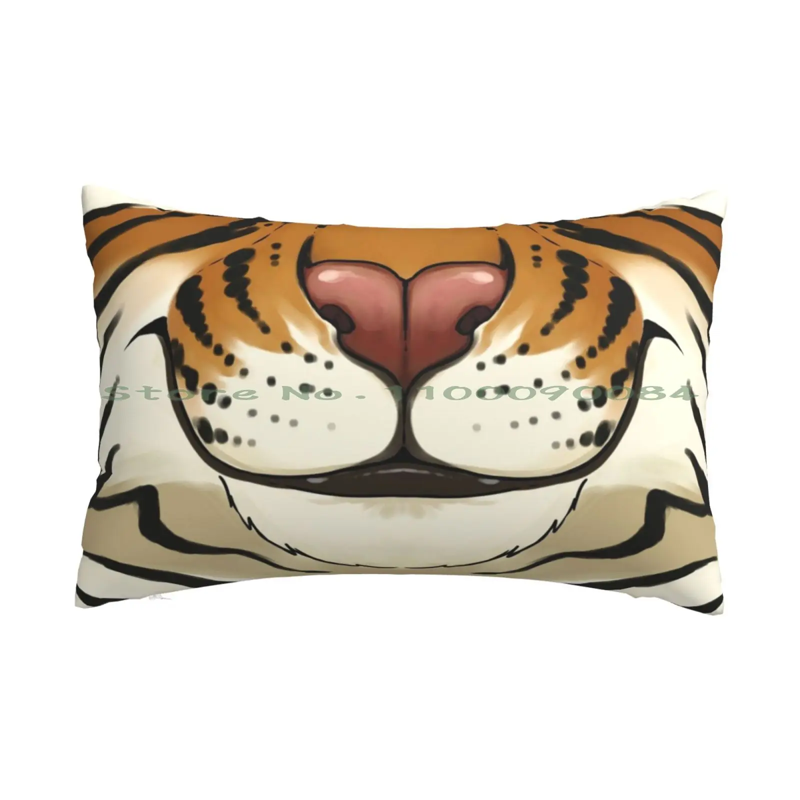 Emotive-Happy Tiger Pillow Case 20x30 50*75 Sofa Bedroom Bambook Stick Vegan Rabbit Watercolor Flower Panda Lover Panda Sleep