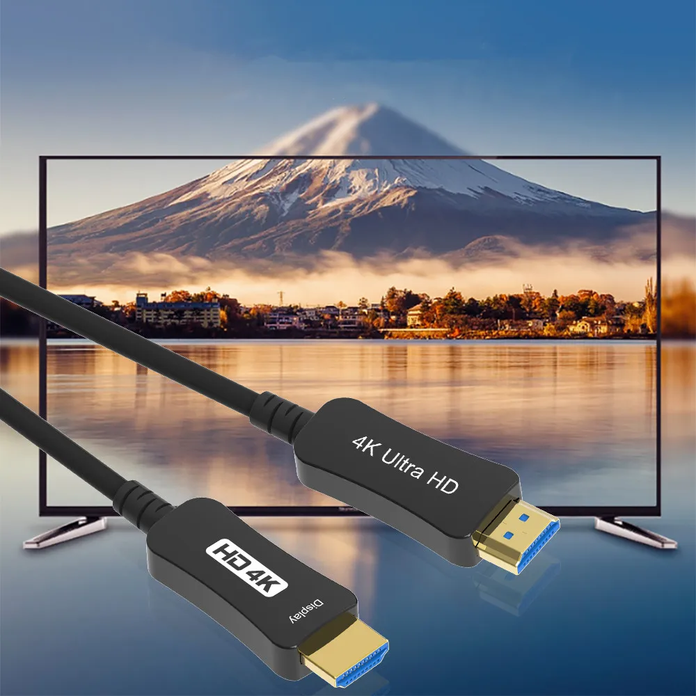 10m 30m 50m100m AOC Optical Fiber HDMI-compatible 2.0 Cable ultra HD display 4K 60Hz 18Gbps dynamic HDR for Laptop HDTV Fiber