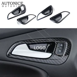 4pc Carbon Fiber Color Door Handle Bowl Cover for Ford Focus 2015 2016 2017 2018 ST RS MK3 European Version LEFT HAND SIDE ABS