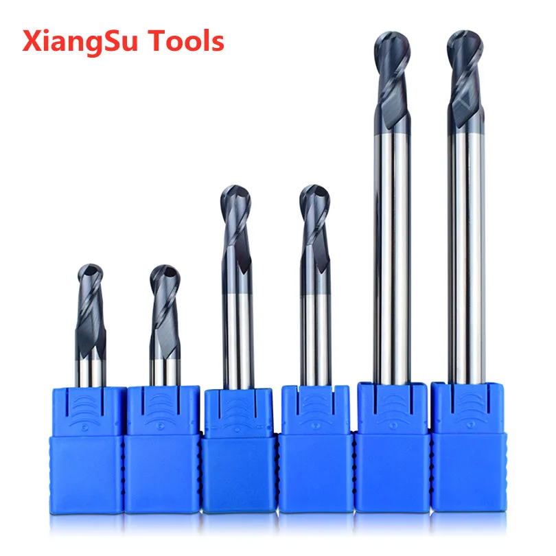 R2.5-R3-R4mm 2Flutes Ball Nose End Mill CNC Milling Cutter Hrc45 Alloy Tungsten Steel Milling Machine Tools For Steel