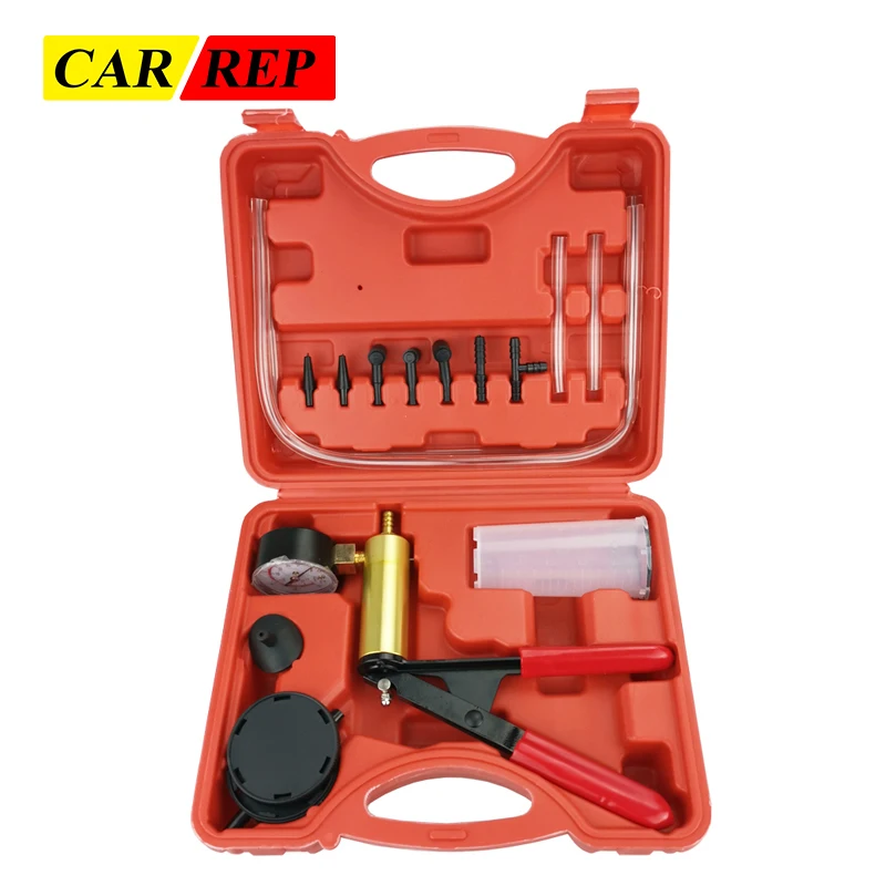 

Hand Manual Held DIY Brake Fluid Bleeder Tools Pistol Tester Kit Manual Aluminum Pump Body Pressure Vacuum Gauge Copper