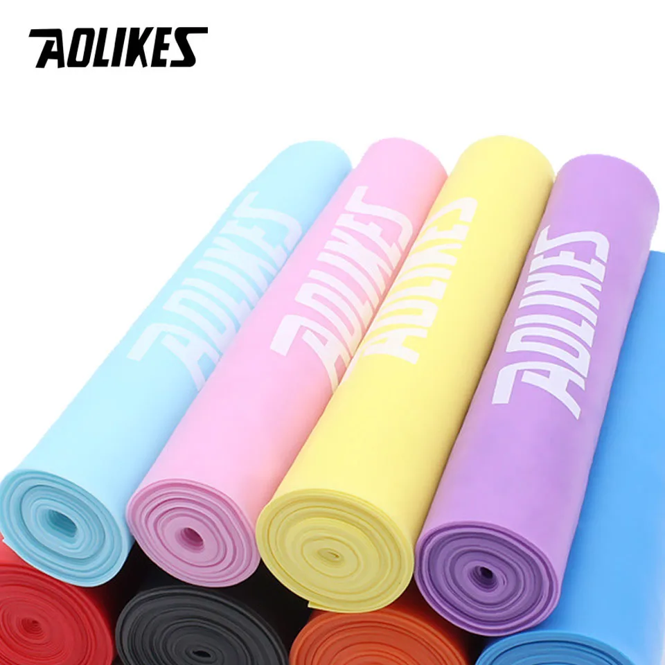 AOLIKES Elastic Yoga Resistance Bands Natural Latex Gym Fitness Crossfit Loop Bodybulding Exercise Workout Training Equipment