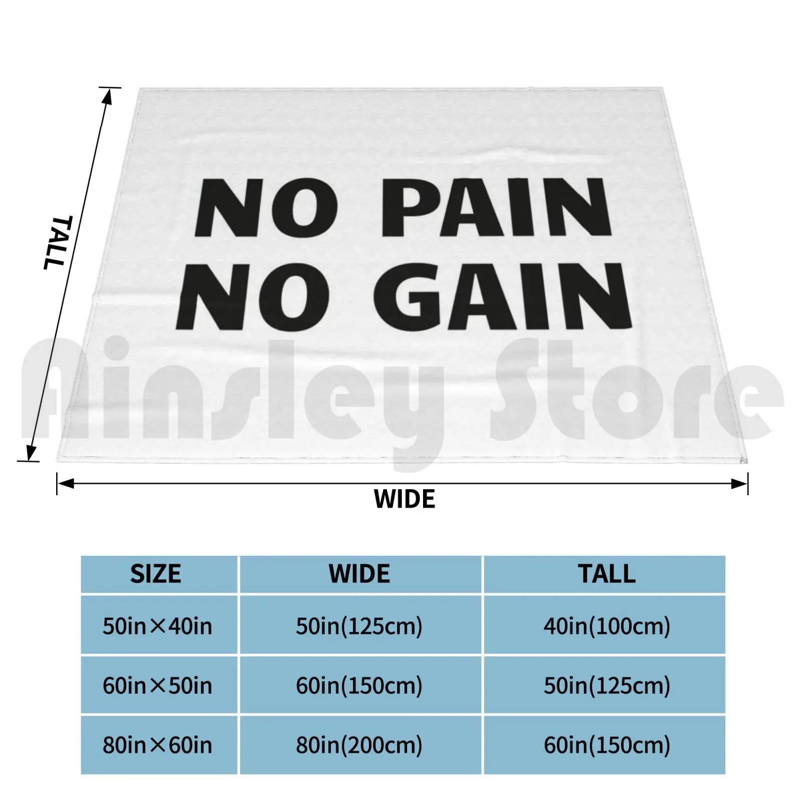 Powerlifting : No Pain , No Gain! Blanket For Sofa Bed Travel Powerlifting Powerlifting Because Funny Saying