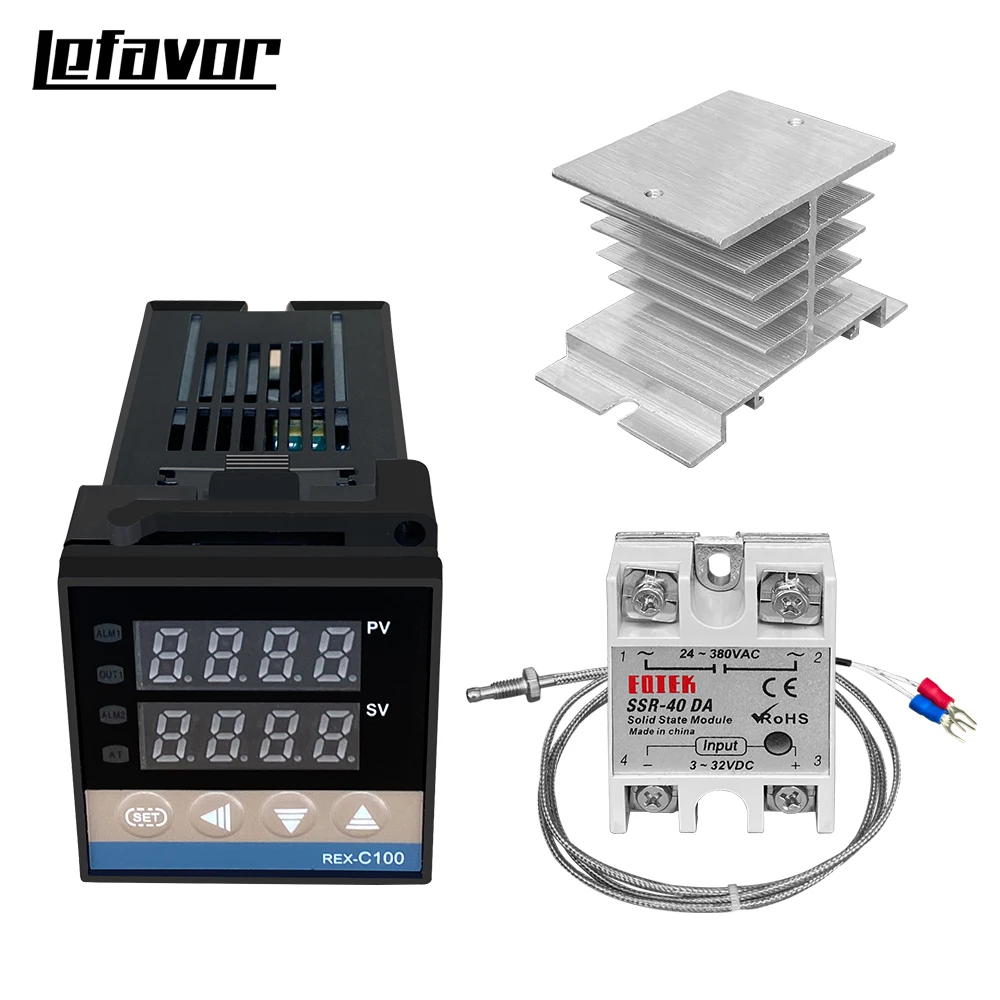REX-C100 Digitaler PID-Temperaturregler Thermostat SSR-Ausgang Max.40A SSR-Relais K Thermoelementsonde Hohe Qualität – Detail 13