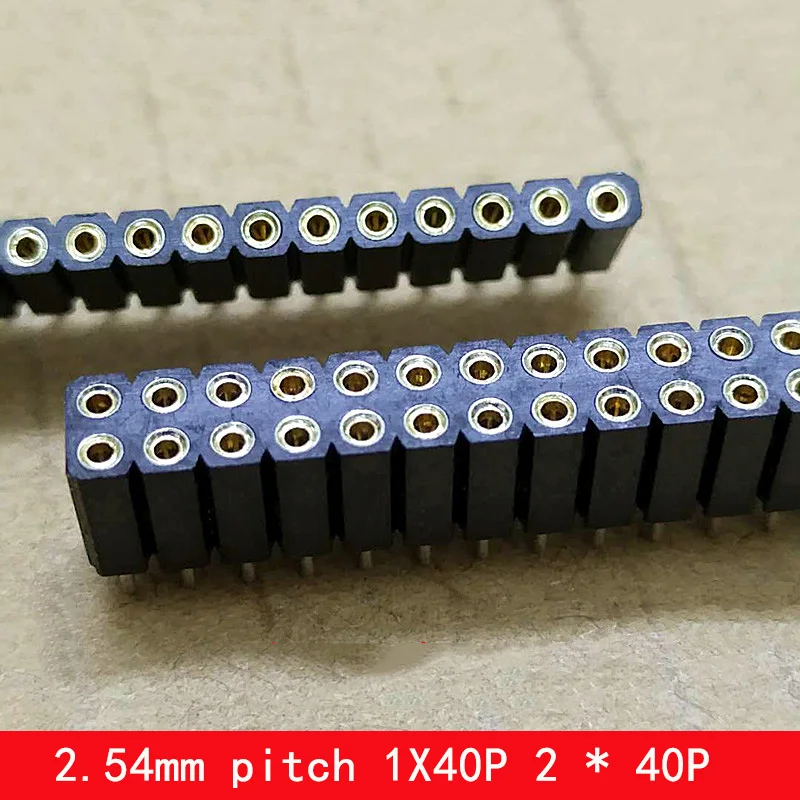 

2.54mm pitch 1X40P 2 * 40P single row / double row row female round hole row female pin pin row socket