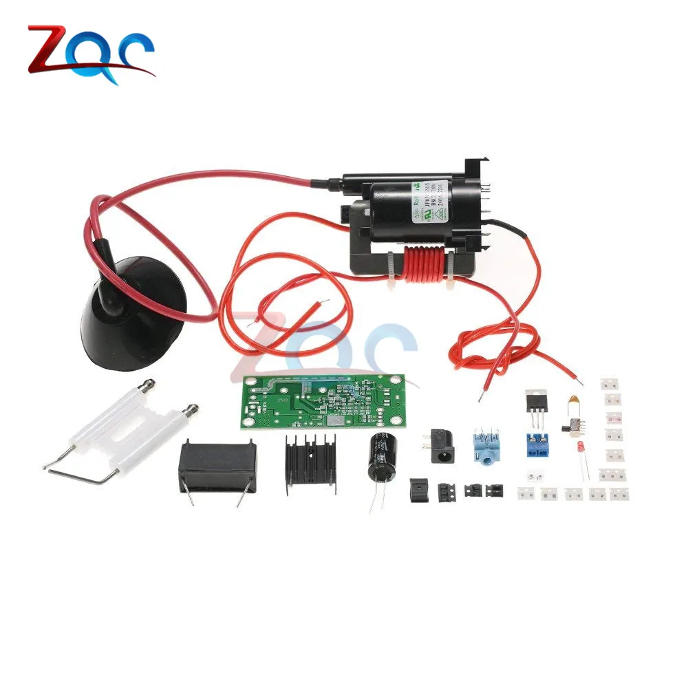 ZVS Tesla Coil Booster Driver Board 20KV High Voltage Generator Plasma Music Arc Speaker Kits +Ignition Coil+Spray Point DIY Kit