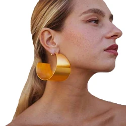 Women Big Drop Earrings Exaggerated Thick Massy Chunky Earrings Sequin Dangle Earrings Ear Stud Gold Wire geometry Hoop Earings