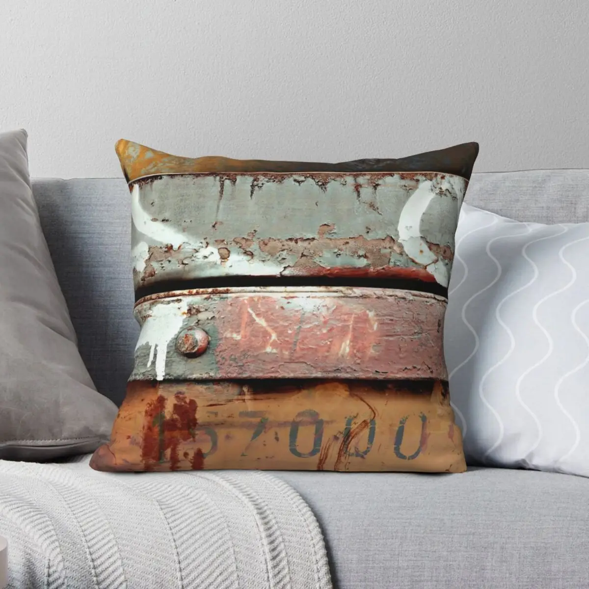 Industrial Grunge Square Pillowcase Polyester Linen Velvet Pattern Zip Decor Throw Pillow Case Car Cushion Cover