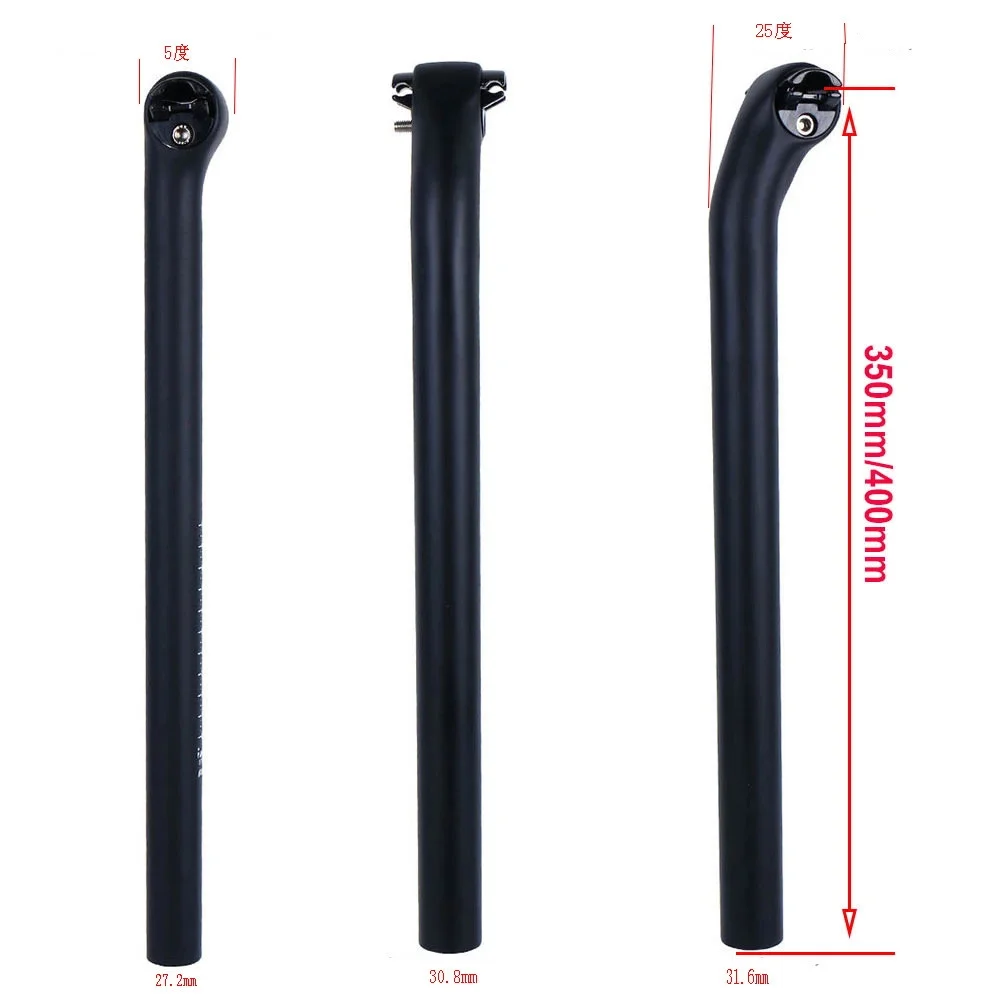 Postes de segurança completos de carbono, Matt, UD, logotipo preto, estrada, bicicleta de montanha, MTB, novo, 5 e 25mm, offroad, 27.2mm, 30.8mm, 31.6x350mm, 400 milímetros