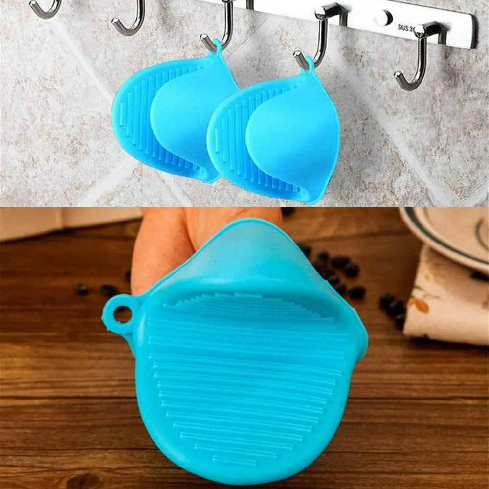 Kitchen Silicone Heat Resistant Gloves Clips Insulation Non Stick Anti-slip Pot Bowel Holder Clip Cooking Baking Oven Mitts