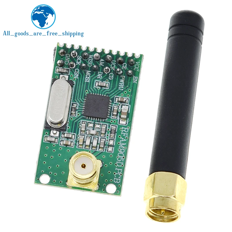 NRF905 Wireless Transceiver Module Wireless Transmitter Receiver Board NF905SE With Antenna FSK GMSK Low Power 433 868 915 MHz