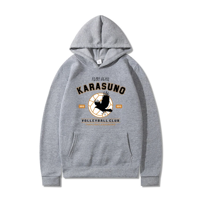 Hoodies dos homens dos desenhos animados haikyuu engraçado anime japonês streetwear harajuku karasuno voar alto gráfico moletom com capuz