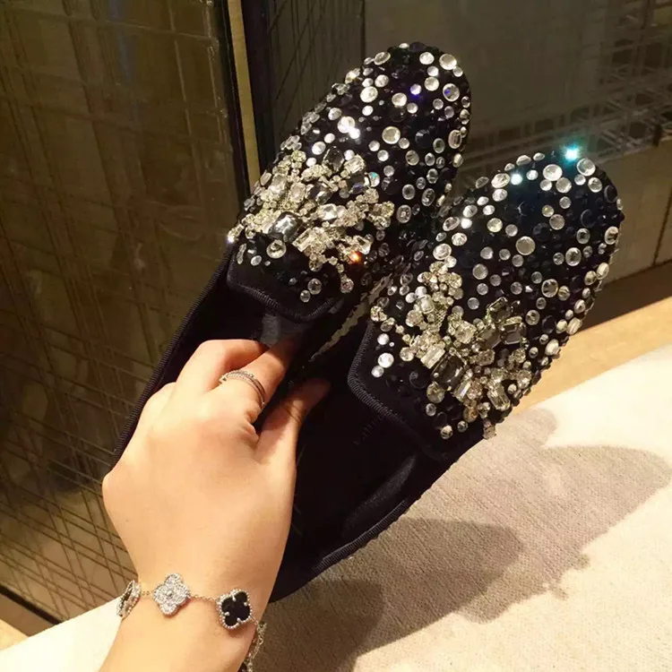 Customzied Gold Rhinestone Men Casual Shoes Crystal Loafers Male Luxury Design Party Wedding Shoes Slip on Men's Flat shoes