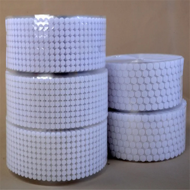 10มม.-25มม.100คู่สีขาว Magic ไนลอนสองด้านกาว Loops ดิสก์สีขาว Round Fastener เทปจักรเย็บผ้า Craf