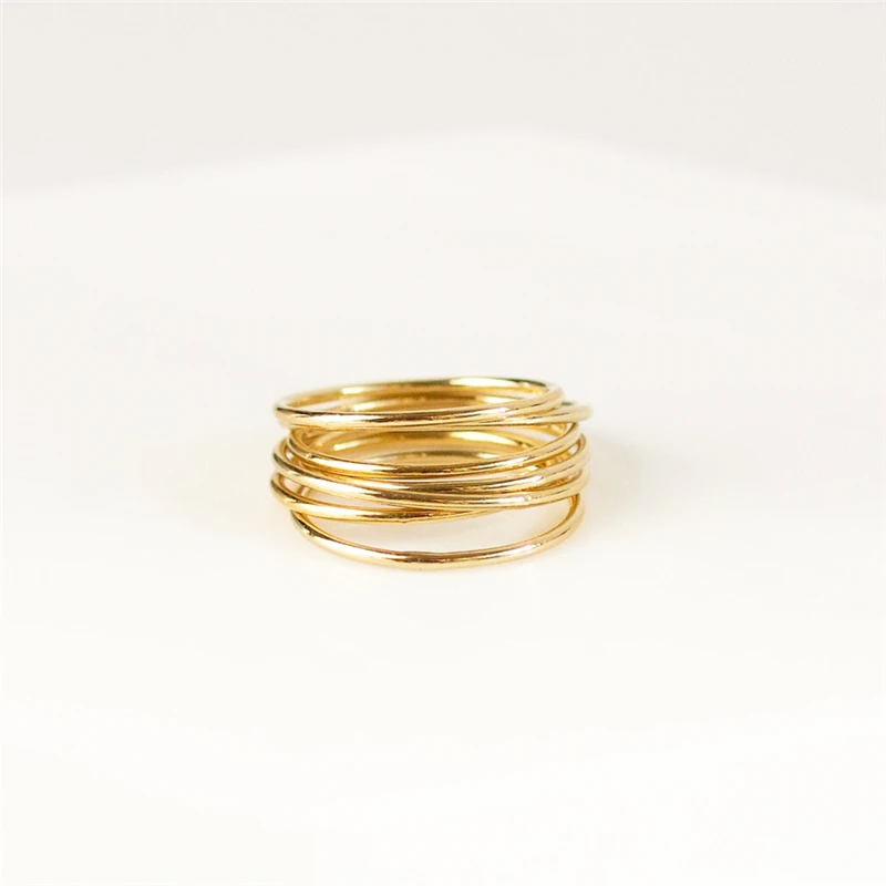 14K Gold gefüllter Stapelring Boho Goldschmuck Minimalistischer Knuckle Ring Anillos Mujer Gold Accessoires Böhmische Ringe für Frauen – Detail 19