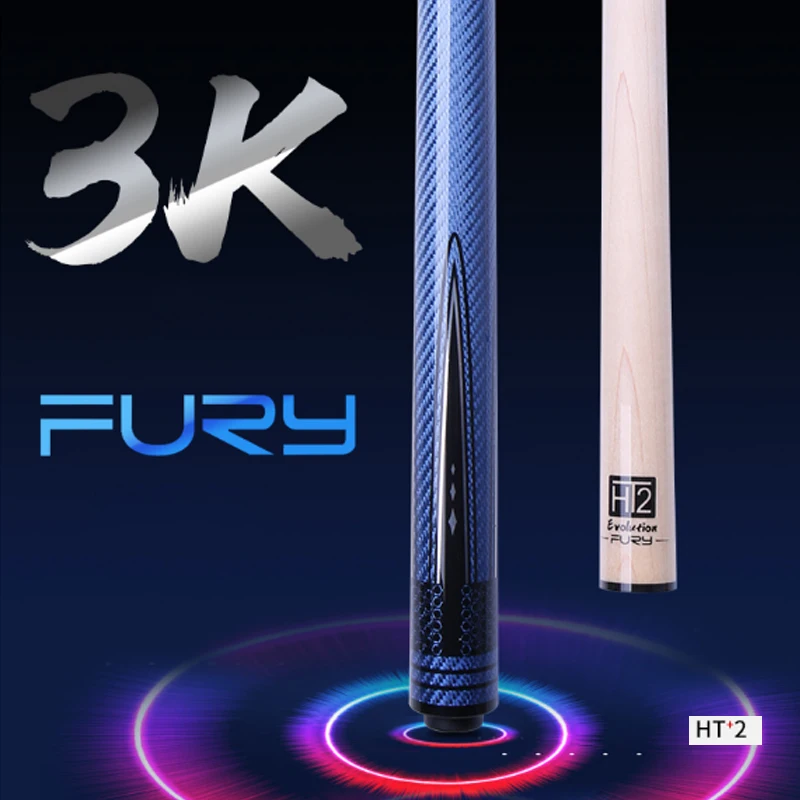 FURY FG New Arrival Carbon Handle Billiard Pool Cue Stick 12.5mm with Carbon Joint Protector Pool Cue Case Set FG6R