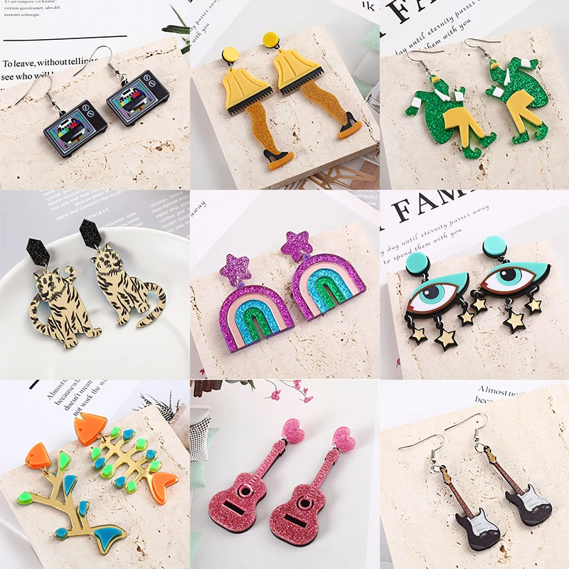 YAOLOGE-pendientes de gota acrílicos geométricos para mujer, joyería de moda, regalo de fiesta, 2021