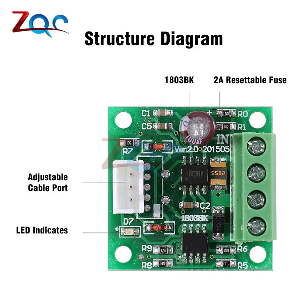 Regolatore di velocità del motore cc PWM 1803BK 1.8V 3V 5V 6V 12V 2A modulo di controllo del regolatore di velocità a bassa tensione scheda Driver