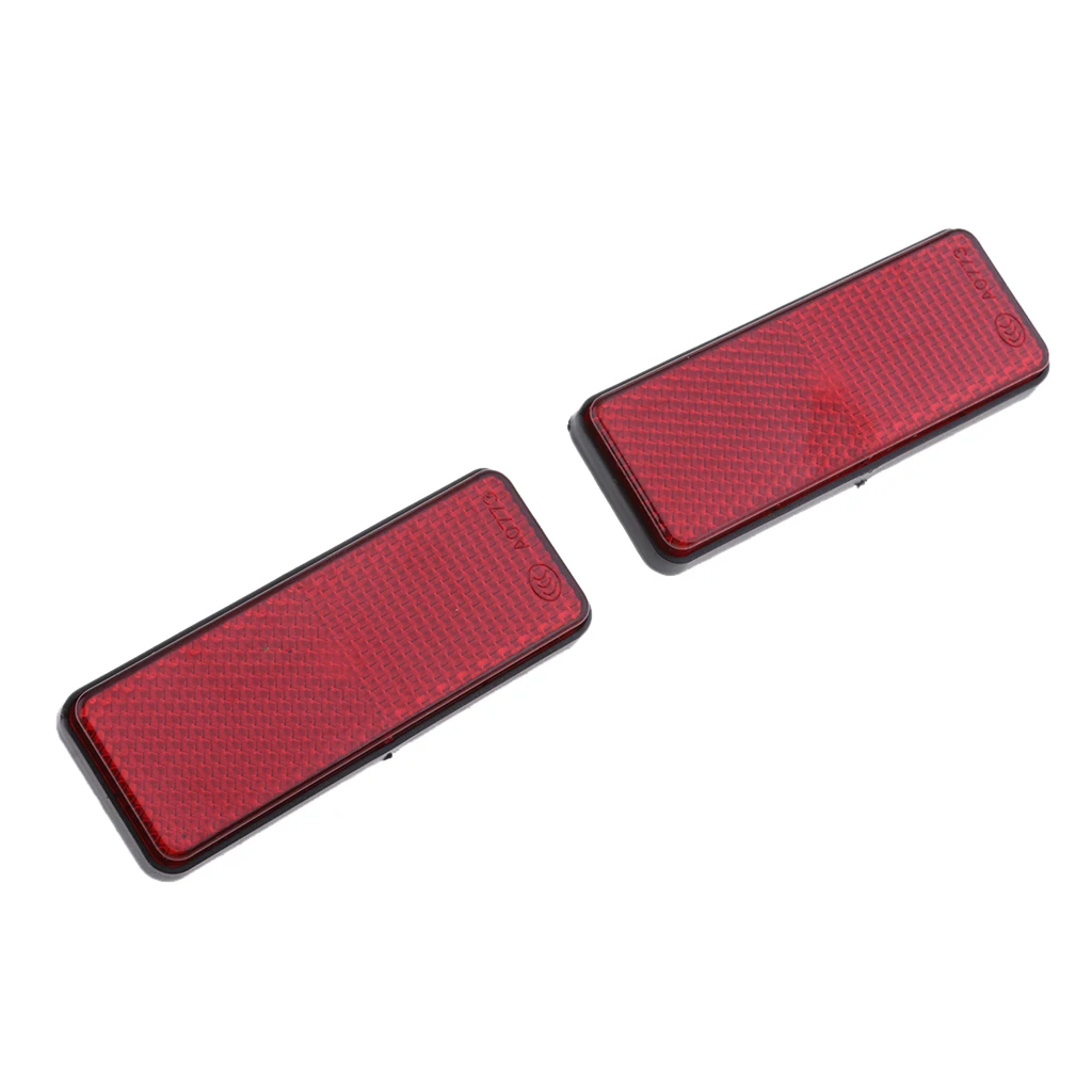 2pcs Motorcycle Red Rectangle Reflectors for Motorbike ATV Motor Scooter Dirt Bike Moped 4 Wheeler Exterior Accessories