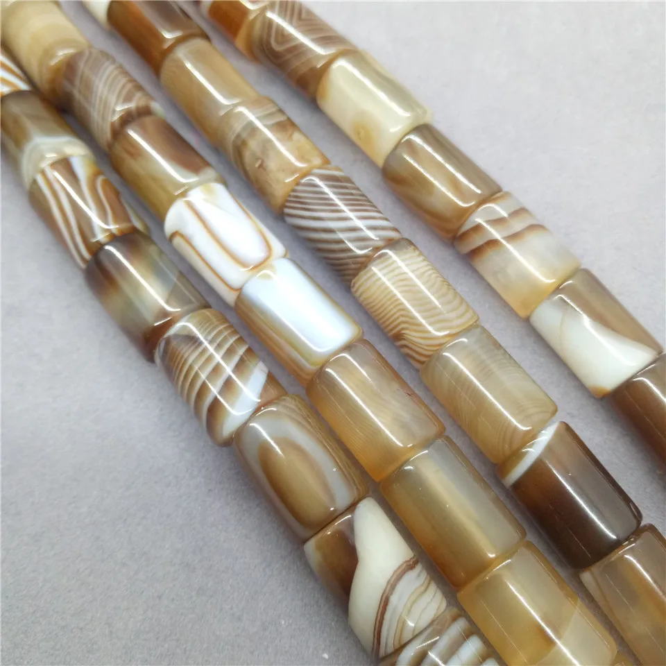 10*14mm Coffee Agate Bucket Bead Spacer Natural Stone DIY for Bracelet