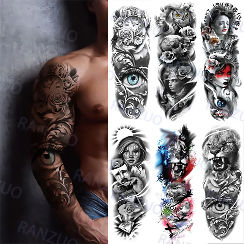 Temporary Tattoo Stickers Lion King Tattoo Stickers Temporary Tattoos for Men Temporary Tattoo for Women Art Tattos Arm Tattoo