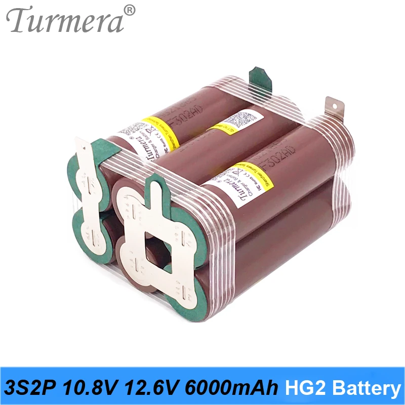 18650.00 HG2 2S 3S 4S 5S 6S 8S 3000mAh 6000mAh 20A 7.4V 12.6V 14.8V 18V 5s 18650 battery for screwdriver weld battery pack