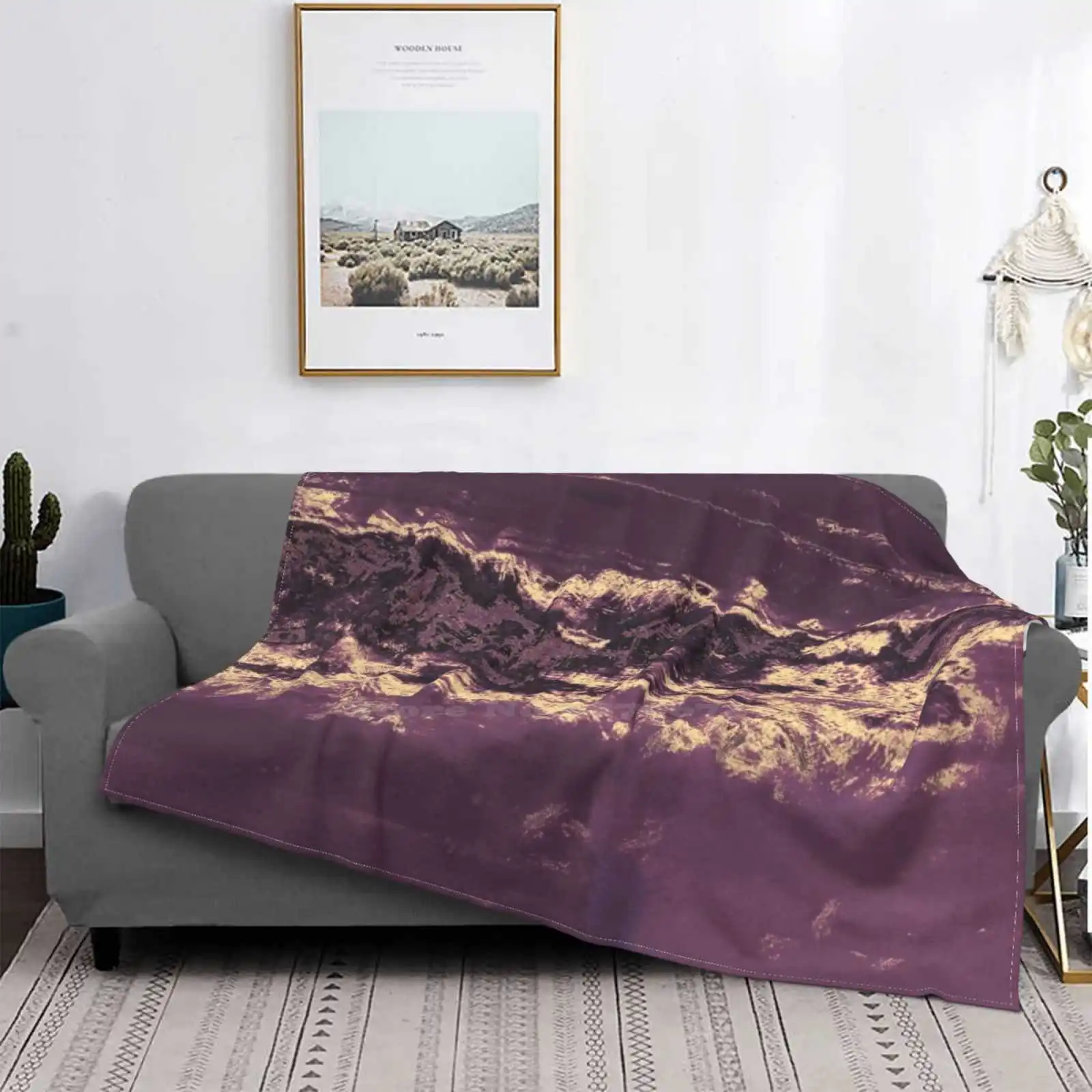 Enigmatic Purple Gold Liquorice Pattern Four Seasons Comfortable Warm Soft Throw Blanket Enigmatic Pattern Royal Gold Patterns