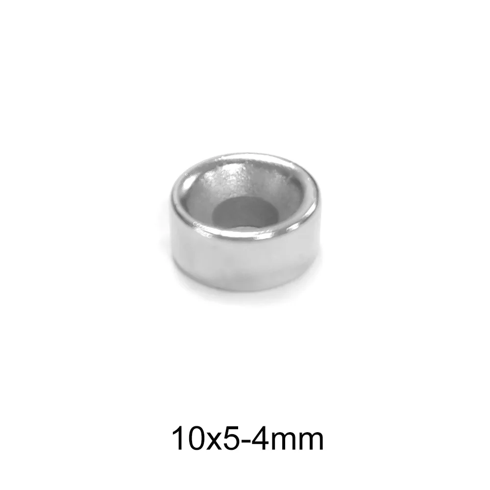 10~200PCS 10x5-4 Stong Neodymium Magnets Disc 10x5 mm Hole 4mm Minor Diameter Magnet Round Countersunk Magnetic 10*5-4 mm 10*5