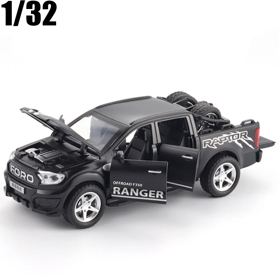 

1:32 Ford Raptor F350 Pickup Alloy Car Model Carry Tires Off-Road Vehicle Diecast Toy Vehicles Car Kids Toy Gifts E152