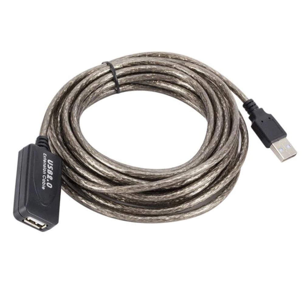 3M 5M 10M 15M 20M 25M 30M USB 2.0 Extension Cable Male to Female Active Repeater Wireless Network Card Extender USB Adapter Cord