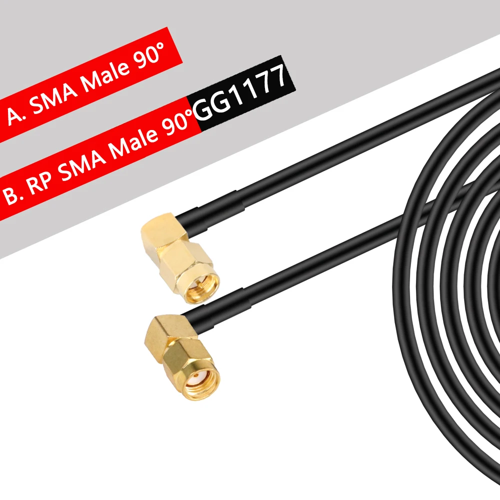 20CM 30CM 50CM 1M SMA Đực Để SMA Đực RG58 50ohm Cáp Đồng Trục SMA Cắm WiFi ăng Ten Nối Dài Cổng Kết Nối Bộ Chuyển Đổi Hình Heo