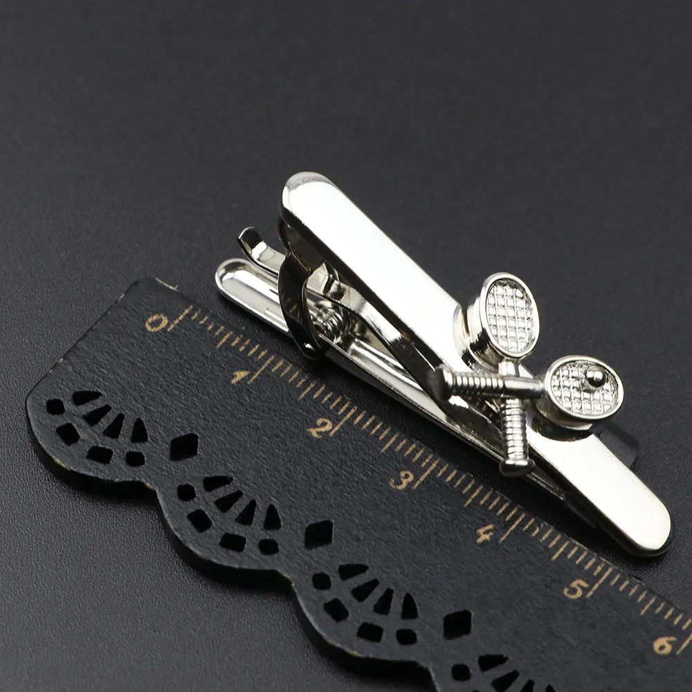 New Men\'s Tie Clip Bright Chrome Stainless Steel Airplane Ruler Guitar Shape Jewelry Necktie Clips Pin Clasp Clamp Wedding Gifts