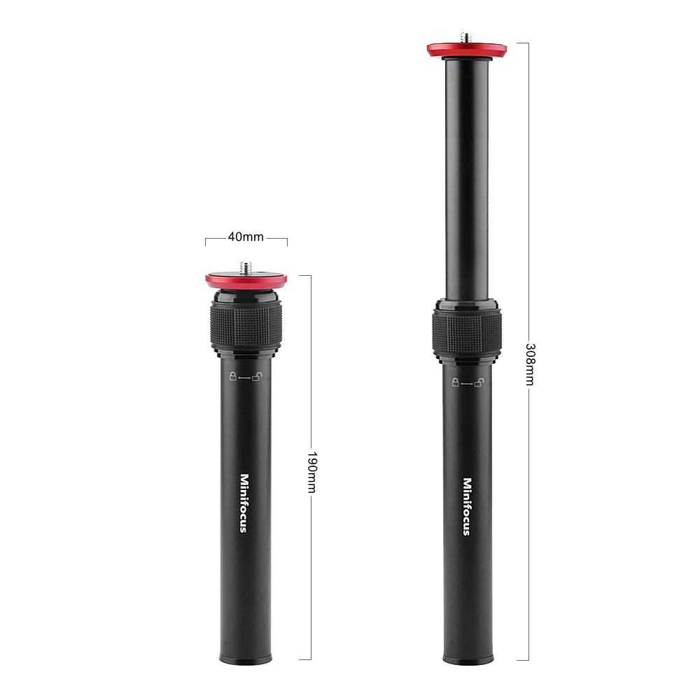 Minifocus Adjustable Monopod Tripod Professional Extension Pole Stick of Central Axis 3/8 Thread Stabilizer for DSLR SLR Cameras