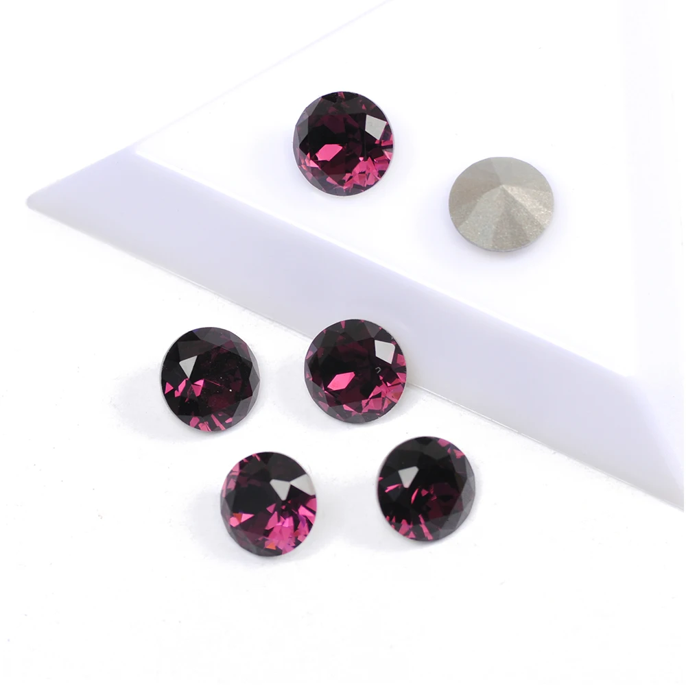 

YANRUO 1357 Pointback Rhinestones Amethyst Brilliant Cut Crystal Glass Accessories Gems DIY Beauty Decorations For Nail Art