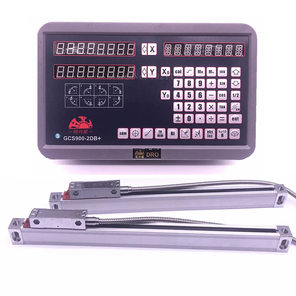 New GCS900-2DB+ DRO Kit 2 Axis Milling Lathe Digital Readout Display With High Precision Optical Linear Digital Encoder Scales