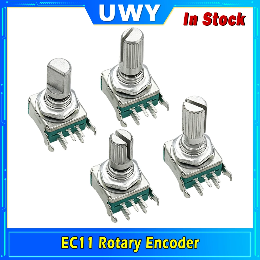5PCS EC11 Rotary Encoder 5‑Pins Rotary Code Switch With Push Button 15mm / 20mm Half‑shaft Plum‑shaft