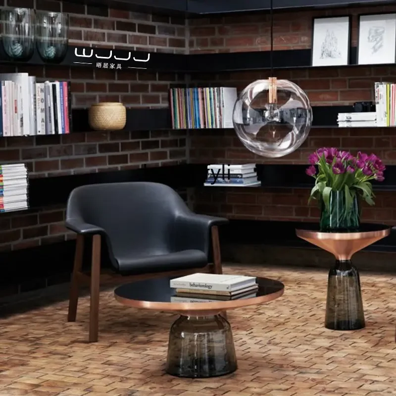 Customized Minimalist Single Sofa Modern Armrest Leisure Solid Wood Simple Adult Backrest Frp Shaped Creative Chair