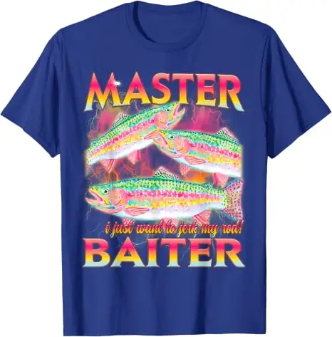 Master Baiter Lustiges, beleidigendes Angel-Meme-Grafik-T-Shirt Y2K Fischer Sarkastischer Witz Spruch T-Shirt Herren Outdoor-Kleidung Neuheit – Detail 5
